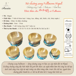[Genuine] Fullmoon Nepal 7 note 7 chakra rotating bell set - Nepal Bolws - Rotating bell - Amrita