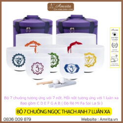 [Available] 7 COLOR CRYSTAL BELL SET 7 CHAKRAS -7 - separate - crystal bell - glass bell - Amrita